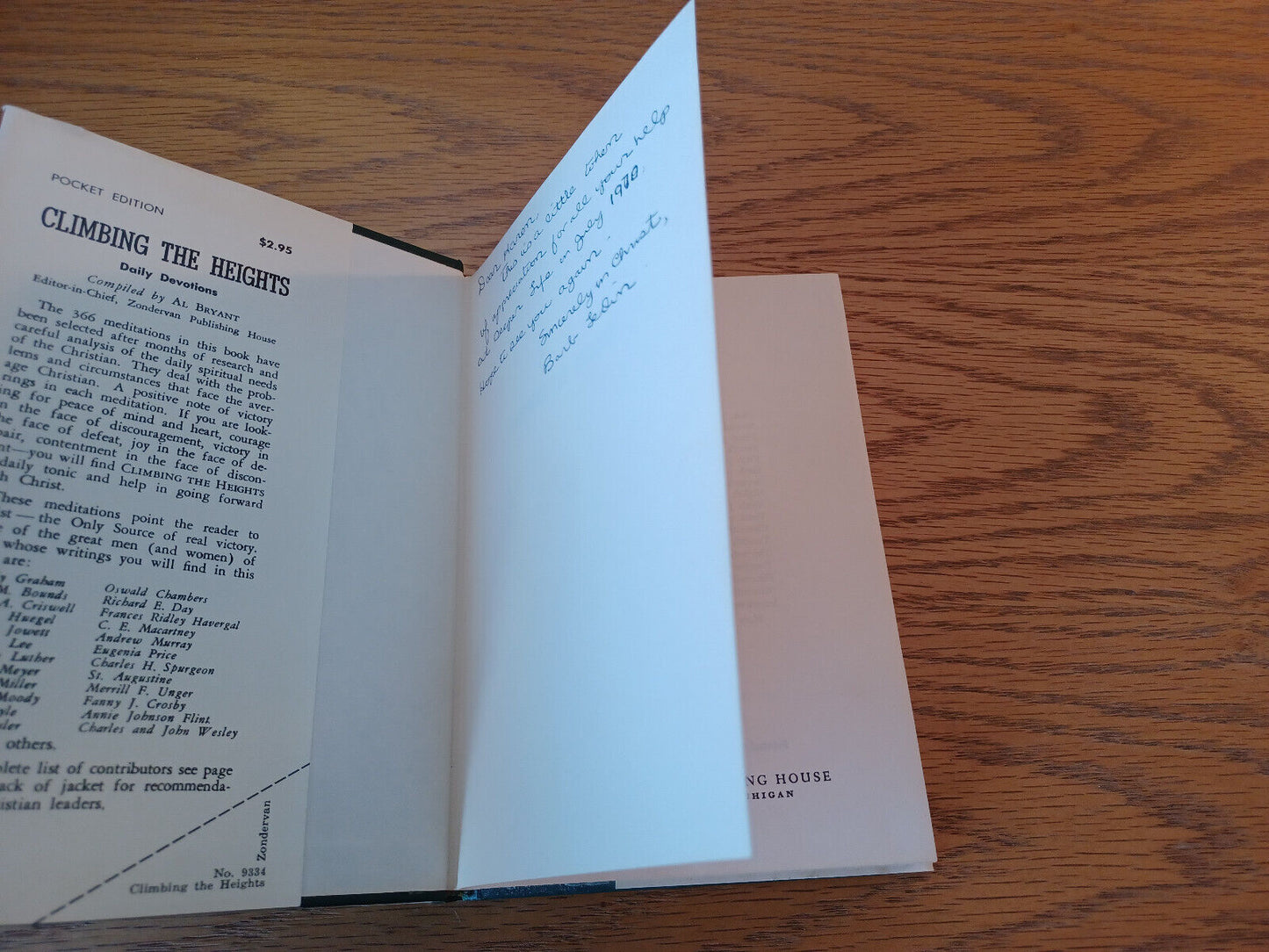 Climbing The Heights Al Bryant 1969 Hardcover Dust Jacket Zondervan