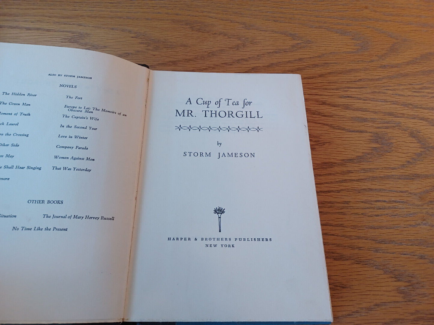 A Cup Of Tea For Mr Thorgill Storm Jameson 1957 Hardcover Harper & Brothers