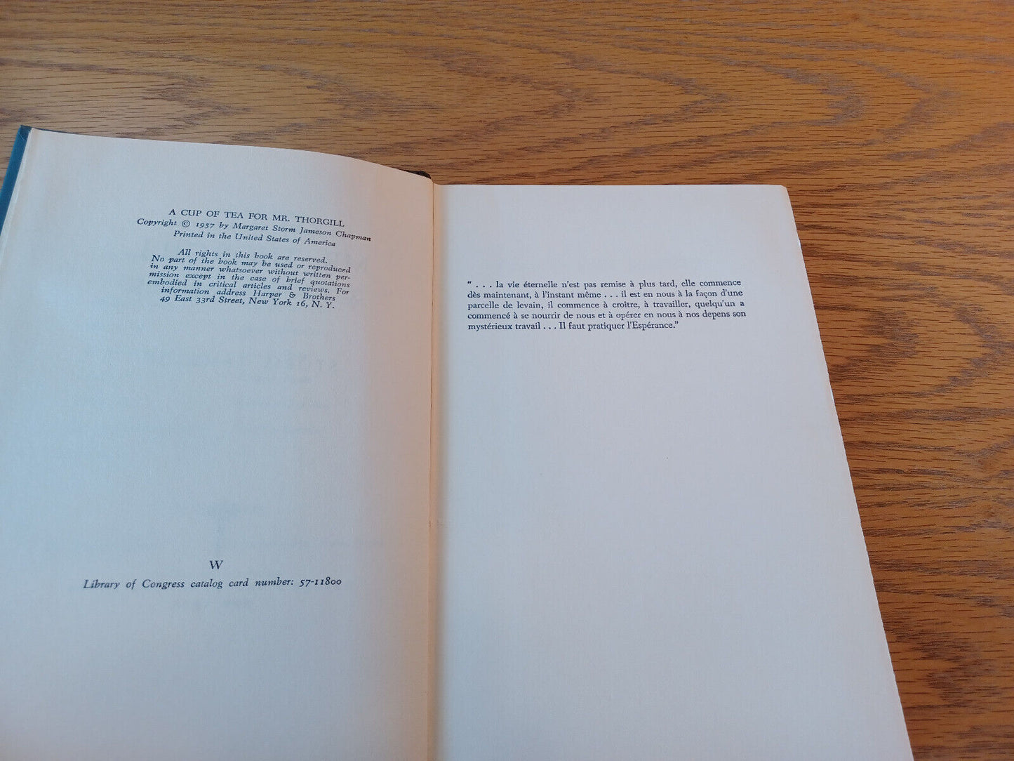 A Cup Of Tea For Mr Thorgill Storm Jameson 1957 Hardcover Harper & Brothers