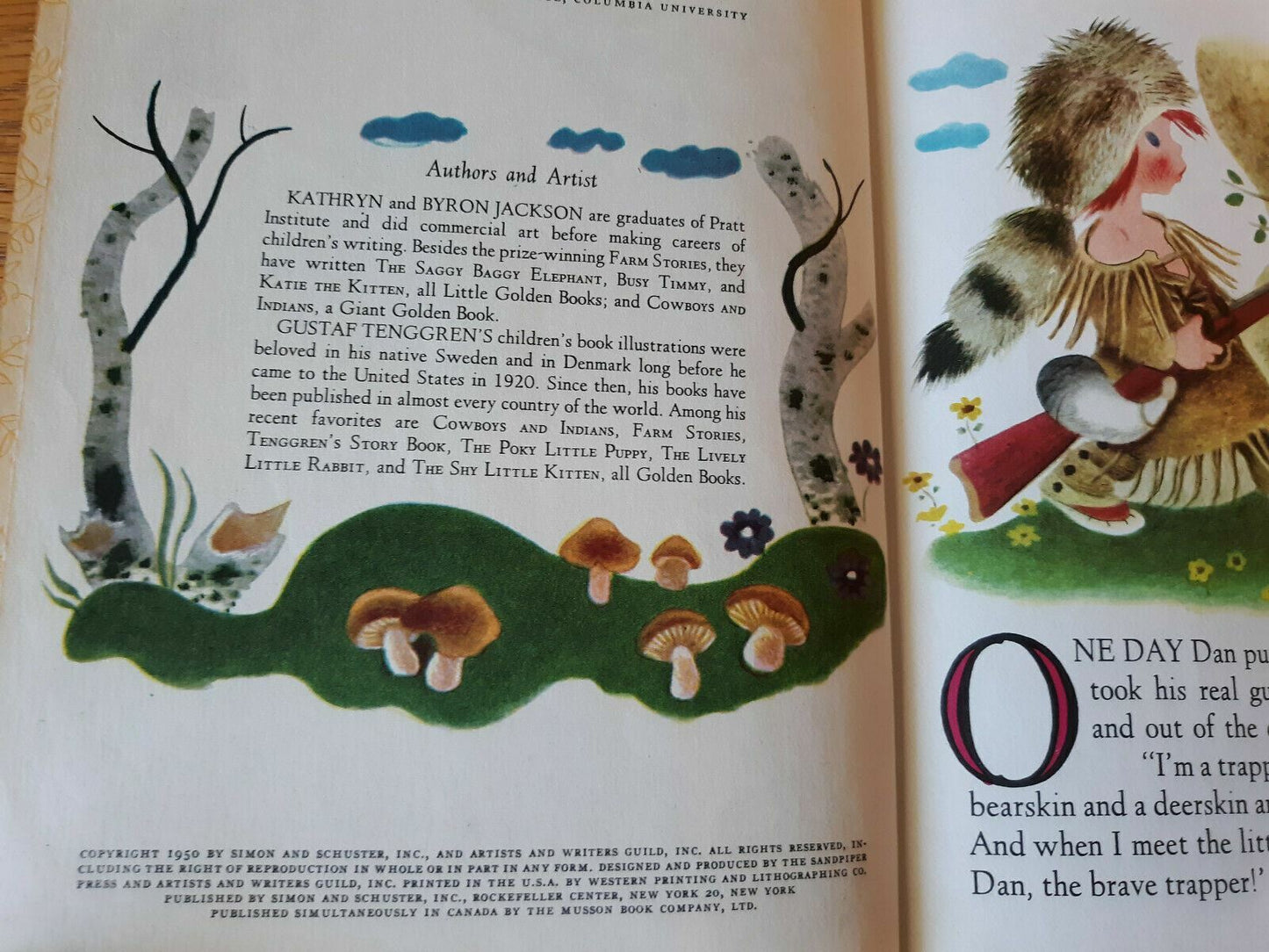 THE LITTLE TRAPPER, A Little Golden Book, Letter "A", Vintage 1950