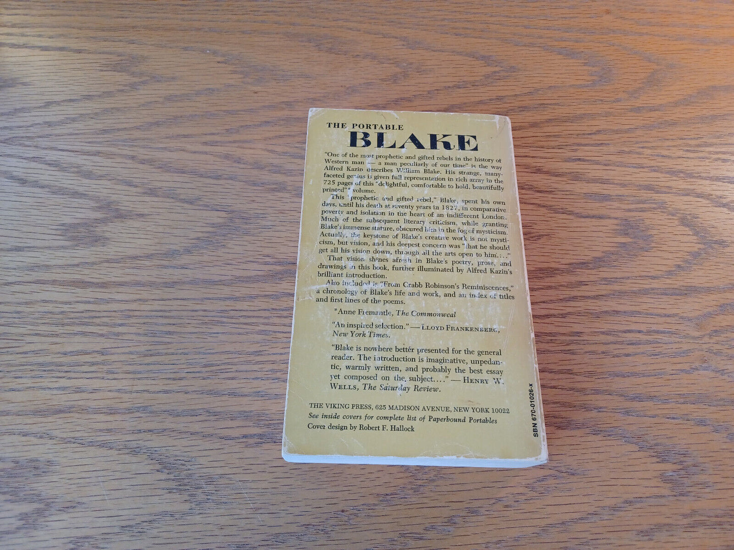 The Portable Blake 1969 Paperback Viking Press Alfred Kazin