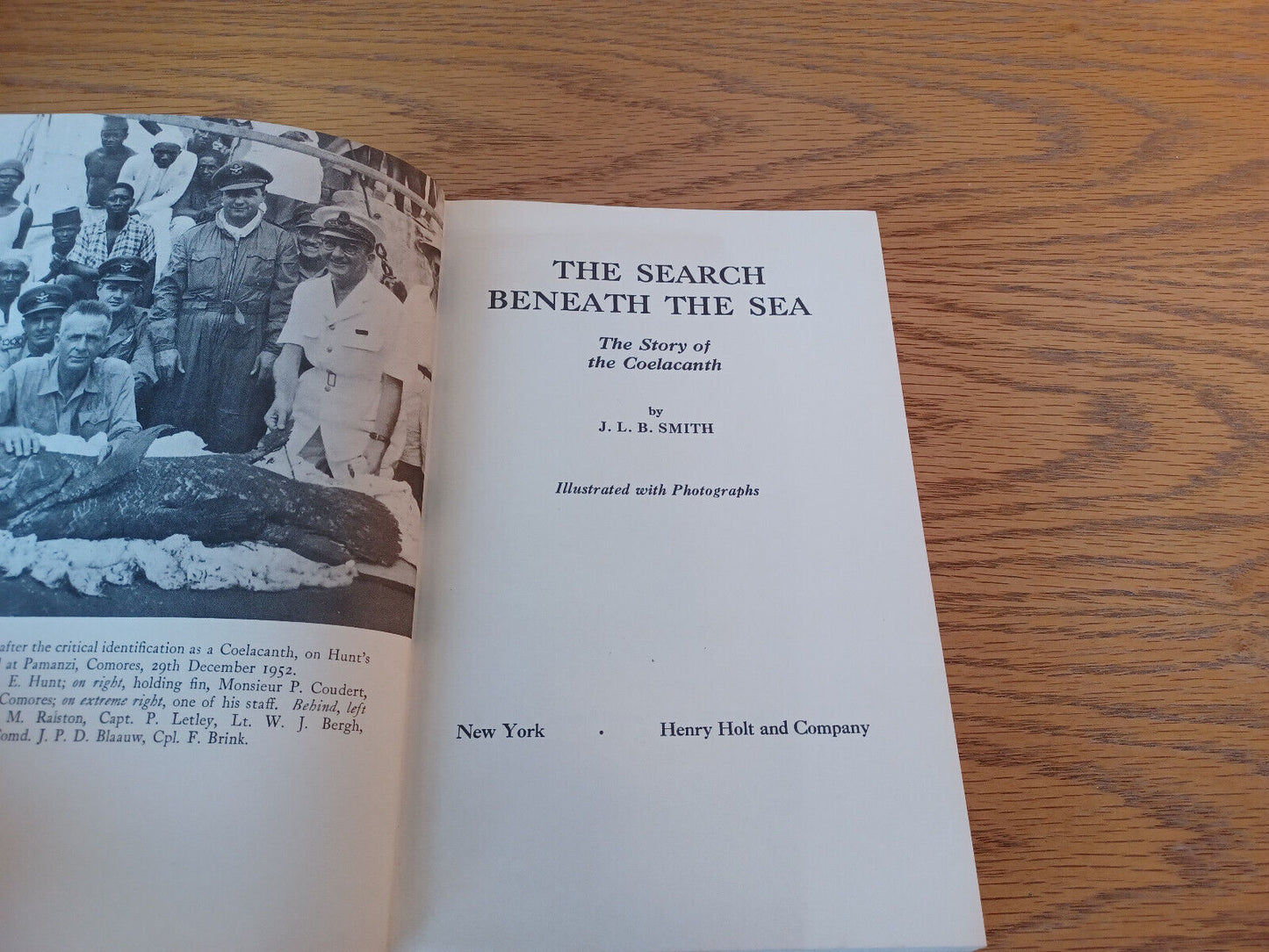 The Search Beneath The Sea J L B Smith 1956 Hardcover Dust Jacket Henry Holt