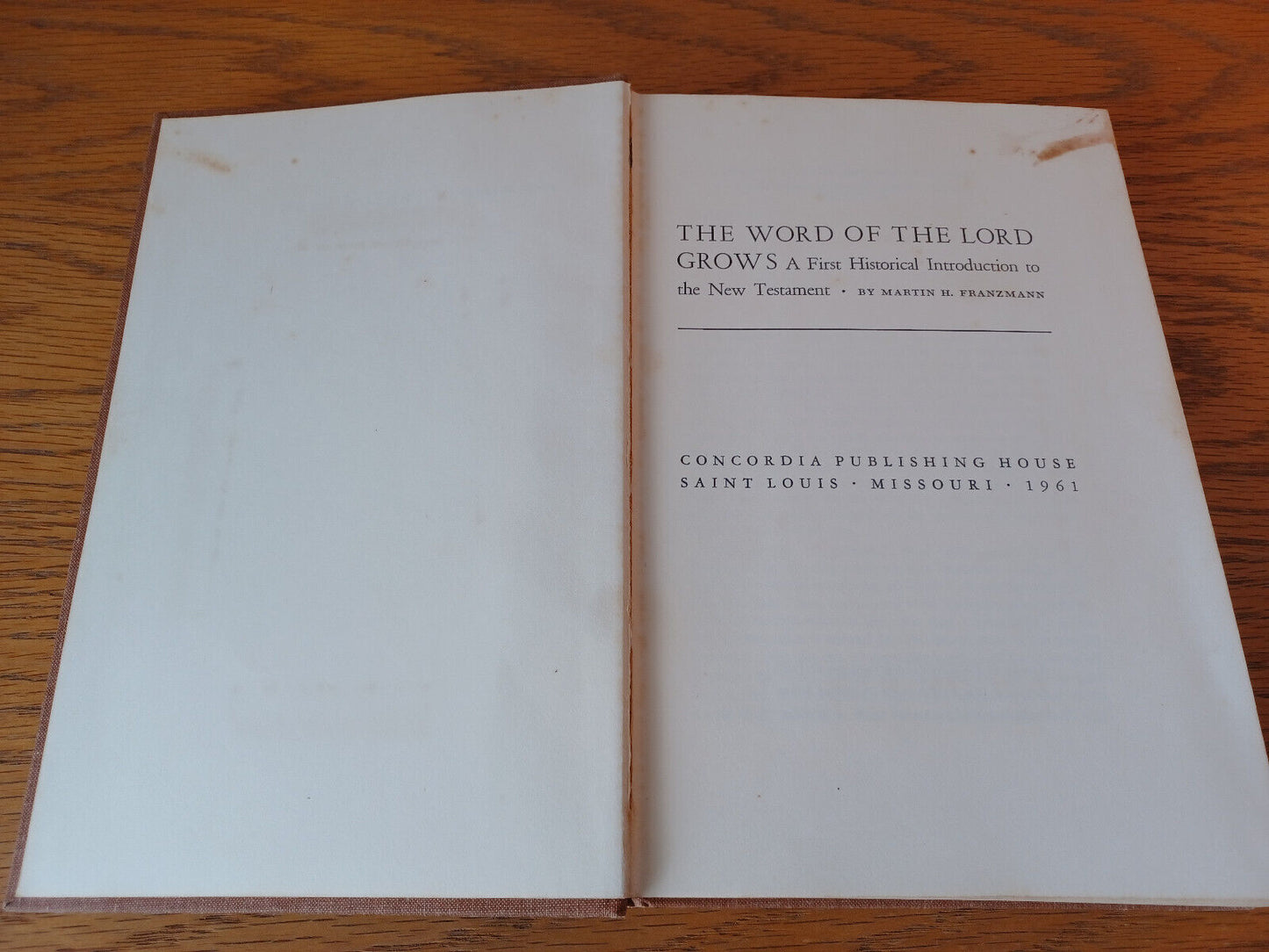 The Word Of The Lord Grows Martin H Franzmann 1961 Hardcover Concordia