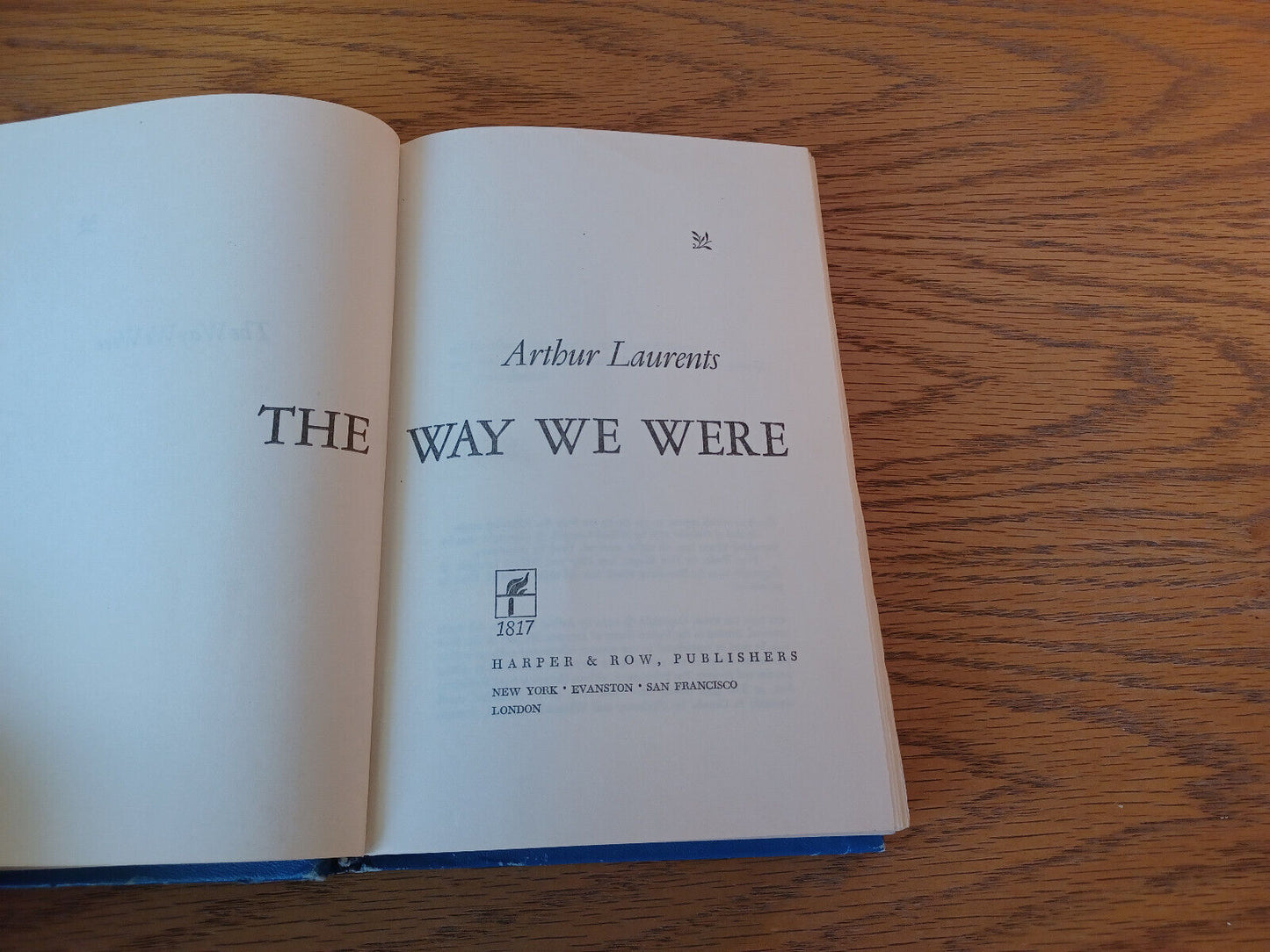 The Way We Were Arthur Laurents 1972 Hardcover Harper & Row