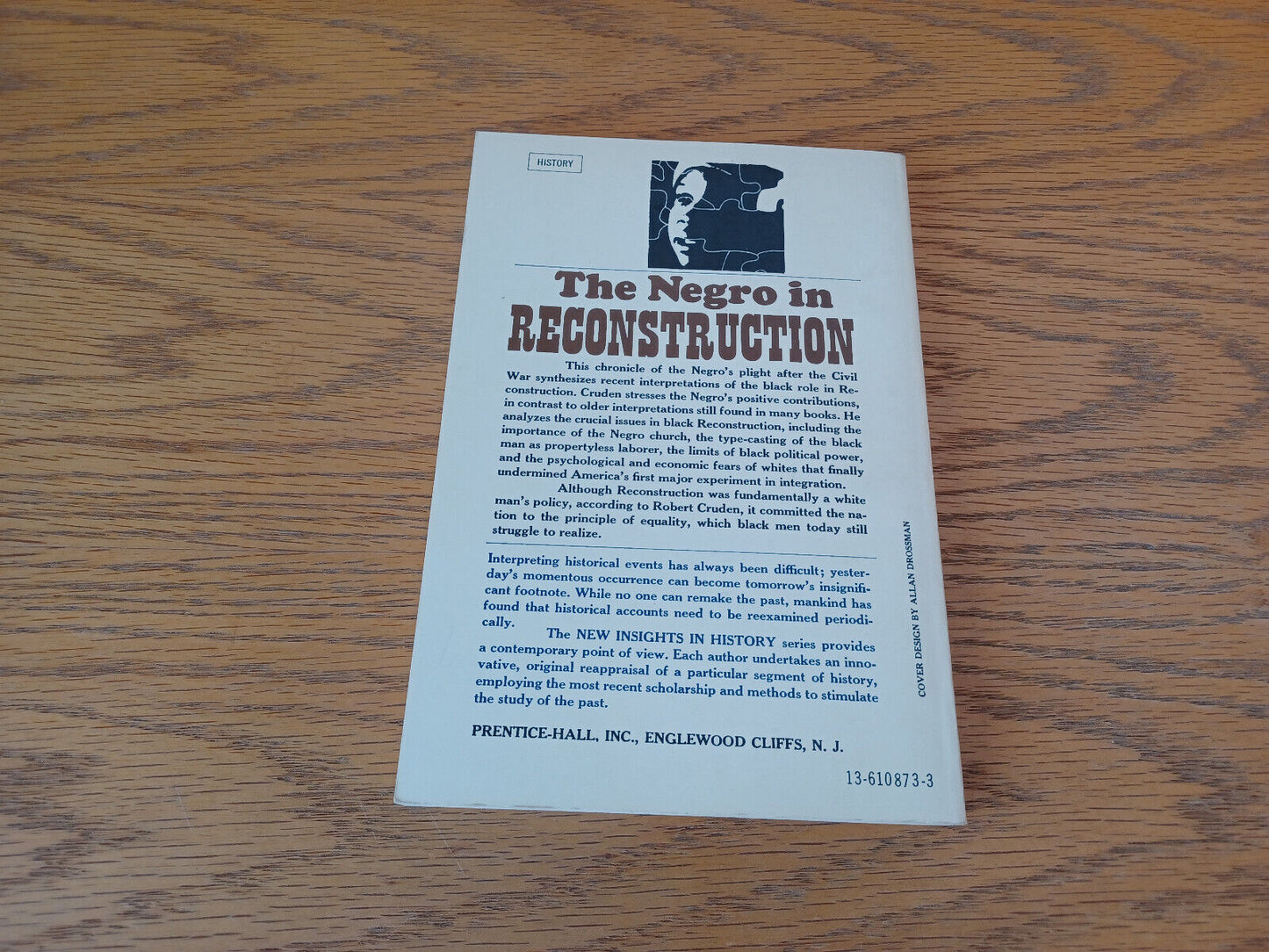 The Negro In Reconstruction Robert Cruden 1969 Prentice Hall Paperback