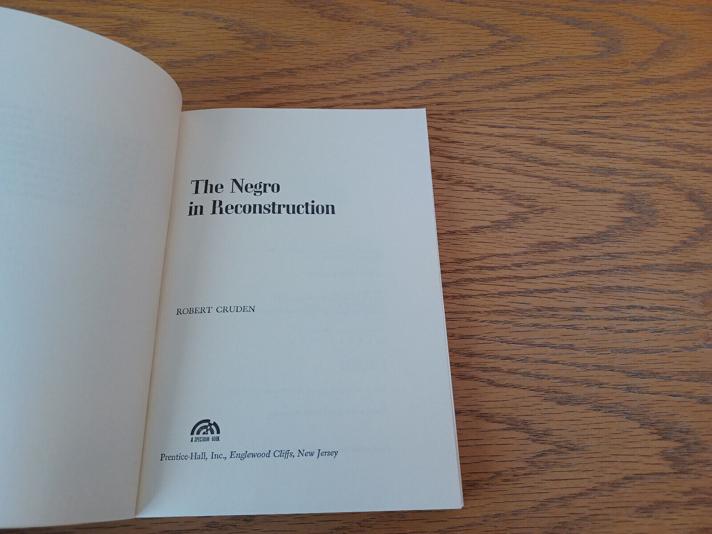 The Negro In Reconstruction Robert Cruden 1969 Prentice Hall Paperback