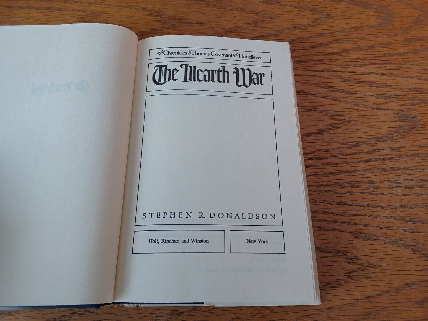 The Illearth War Stephen R Donaldson 1977 Book Club Edition Holt Rinehart And Wi