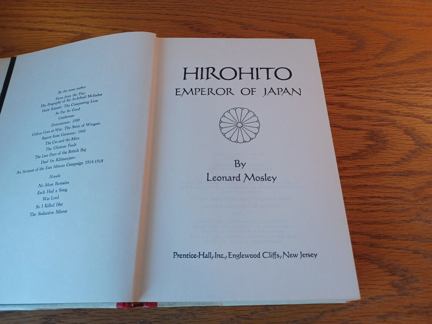 Hirohito Emperor Of Japan Leonard Mosley 1966 Hardcover Dust Jacket Prentice Hal