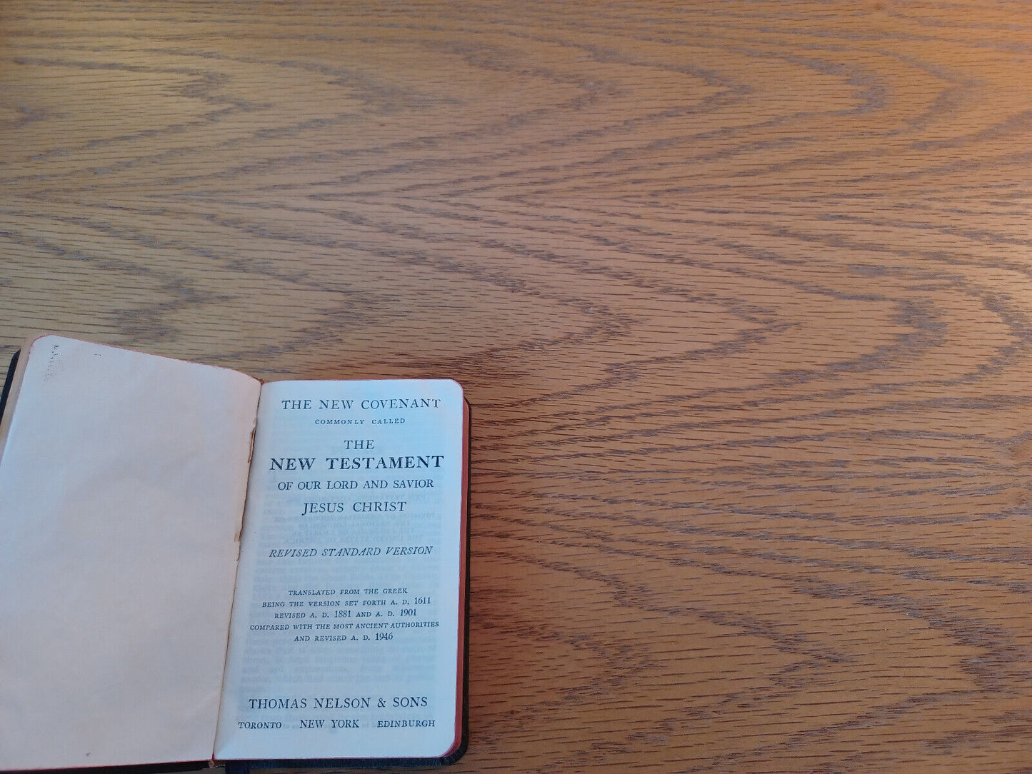 The New Testament Revised Standard Version 1946 Leather Pocket Size Thomas Nelso