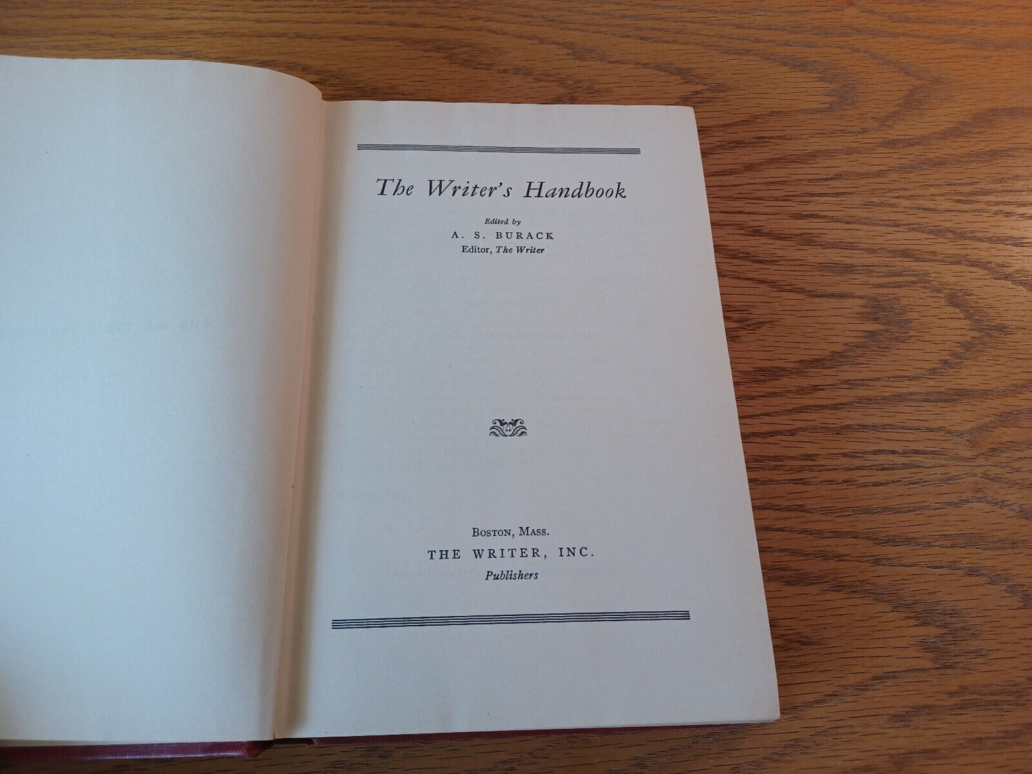 The Writer's Handbook A S Burack 1949 Hardcover The Writer