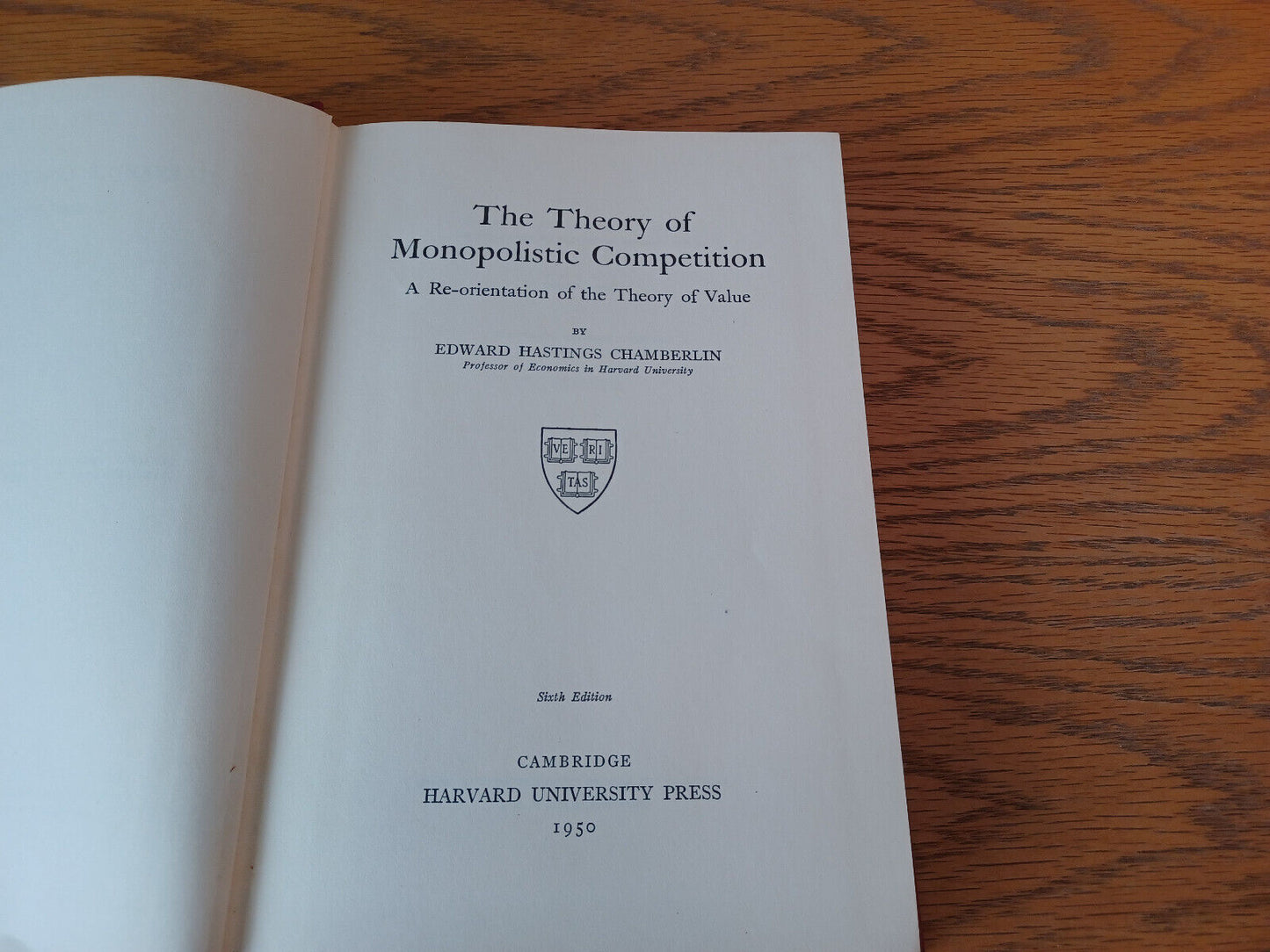 The Theory Of Monopolistic Competition Edward Hastings Chamberlin 1950 Hardcover