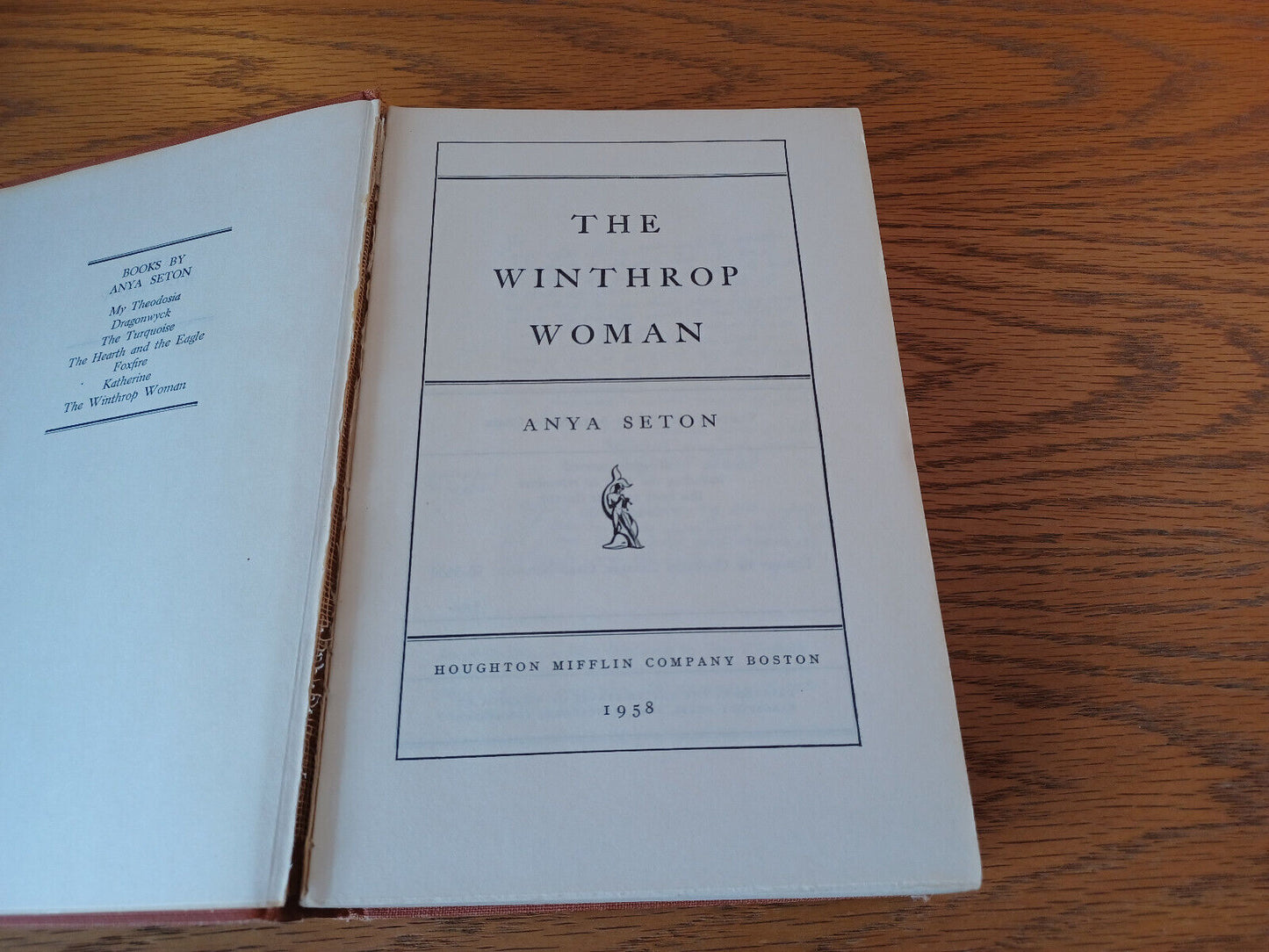 The Winthrop Woman Anya Seton 1958 Hardcover Houghton Mifflin