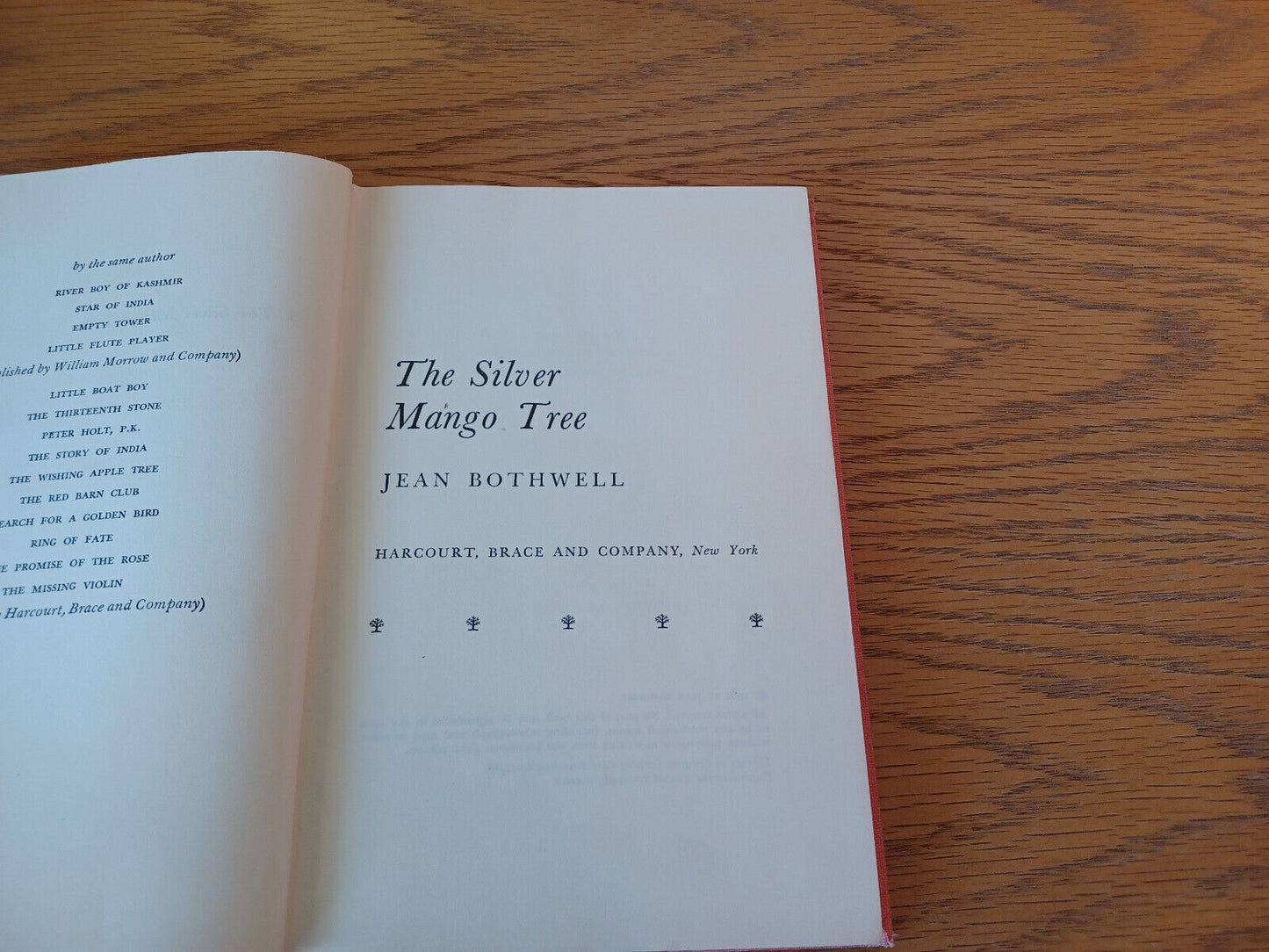 The Silver Mango Tree Jean Bothwell 1960 Hardcover Harcourt Brace