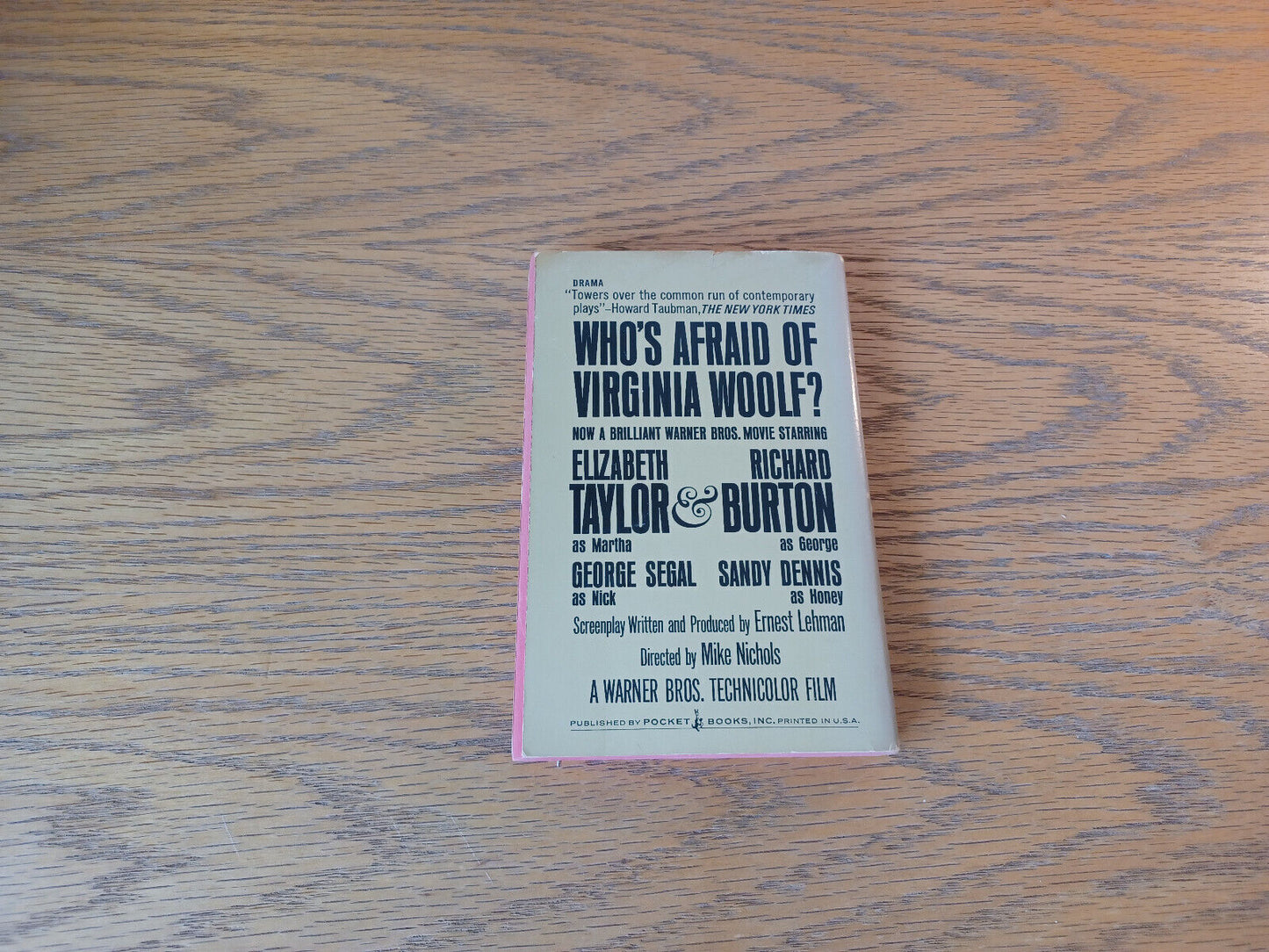 Who's Afraid Of Virginia Woolf Edward Albee 1966 Paperback Pocket Books