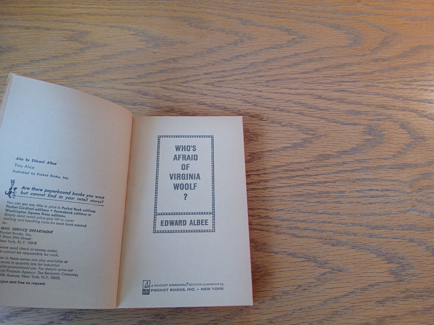 Who's Afraid Of Virginia Woolf Edward Albee 1966 Paperback Pocket Books