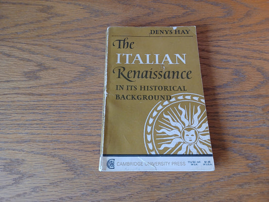 The Italian Renaissance Denys Hay 1966 Paperback Cambridge