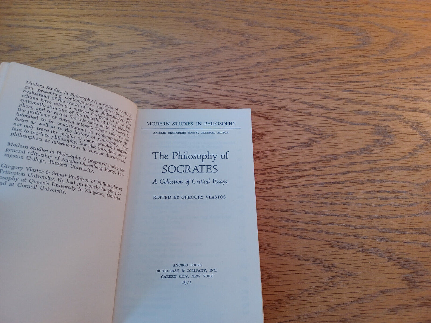 The Philosophy Of Socrates 1971 1st Edition Paperback Doubleday