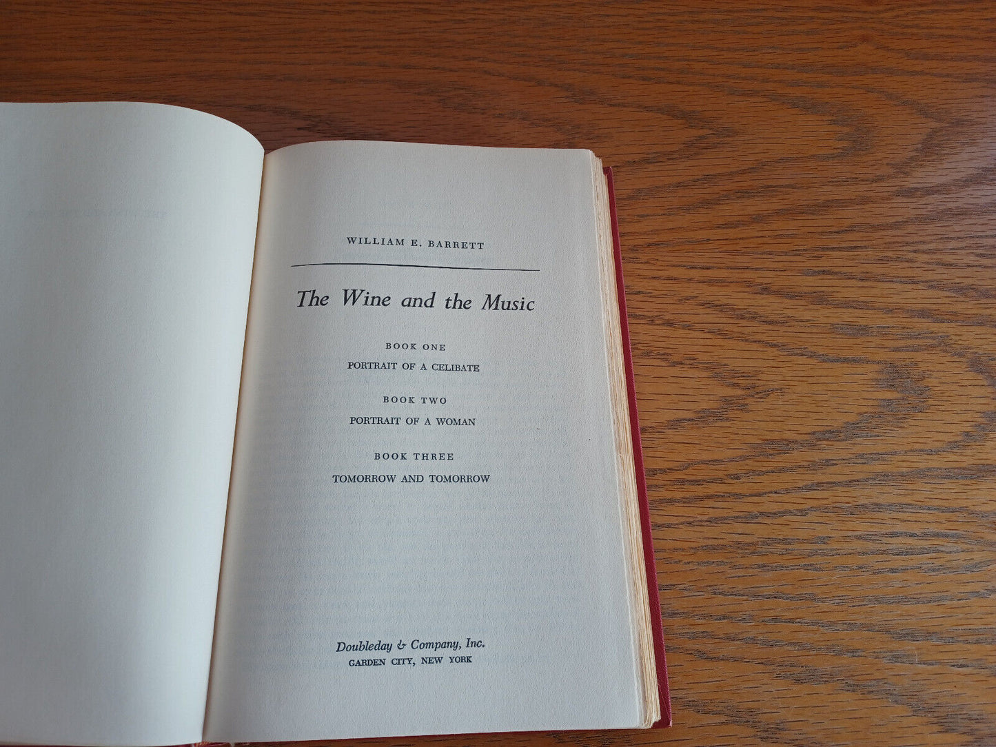 The Wine and the Music William E Barrett 1968 Hardcover Doubleday