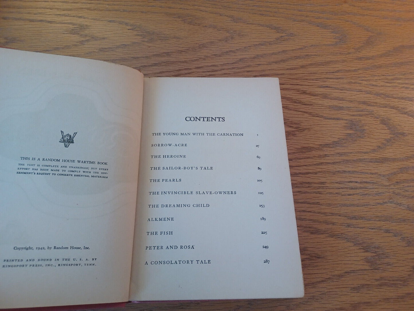 Winter's Tales Isak Dinesen 1942 Random House Hardcover