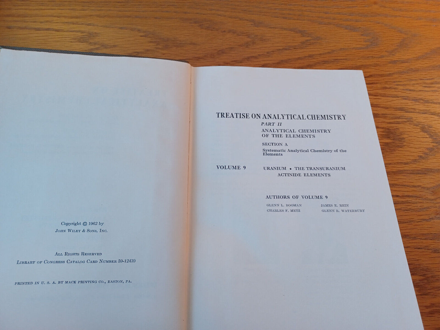 Treatise On Analytical Chemistry 1962 Part II Volume 9 I M Kolthoff Hardcover In