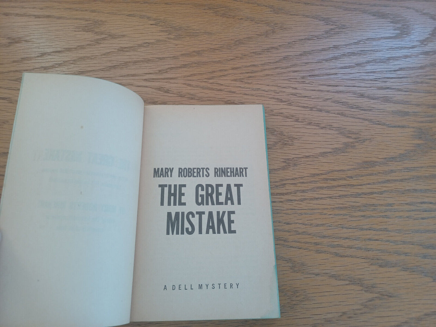 The Great Mistake Mary Roberts Rinehart 1964 Paperback Dell