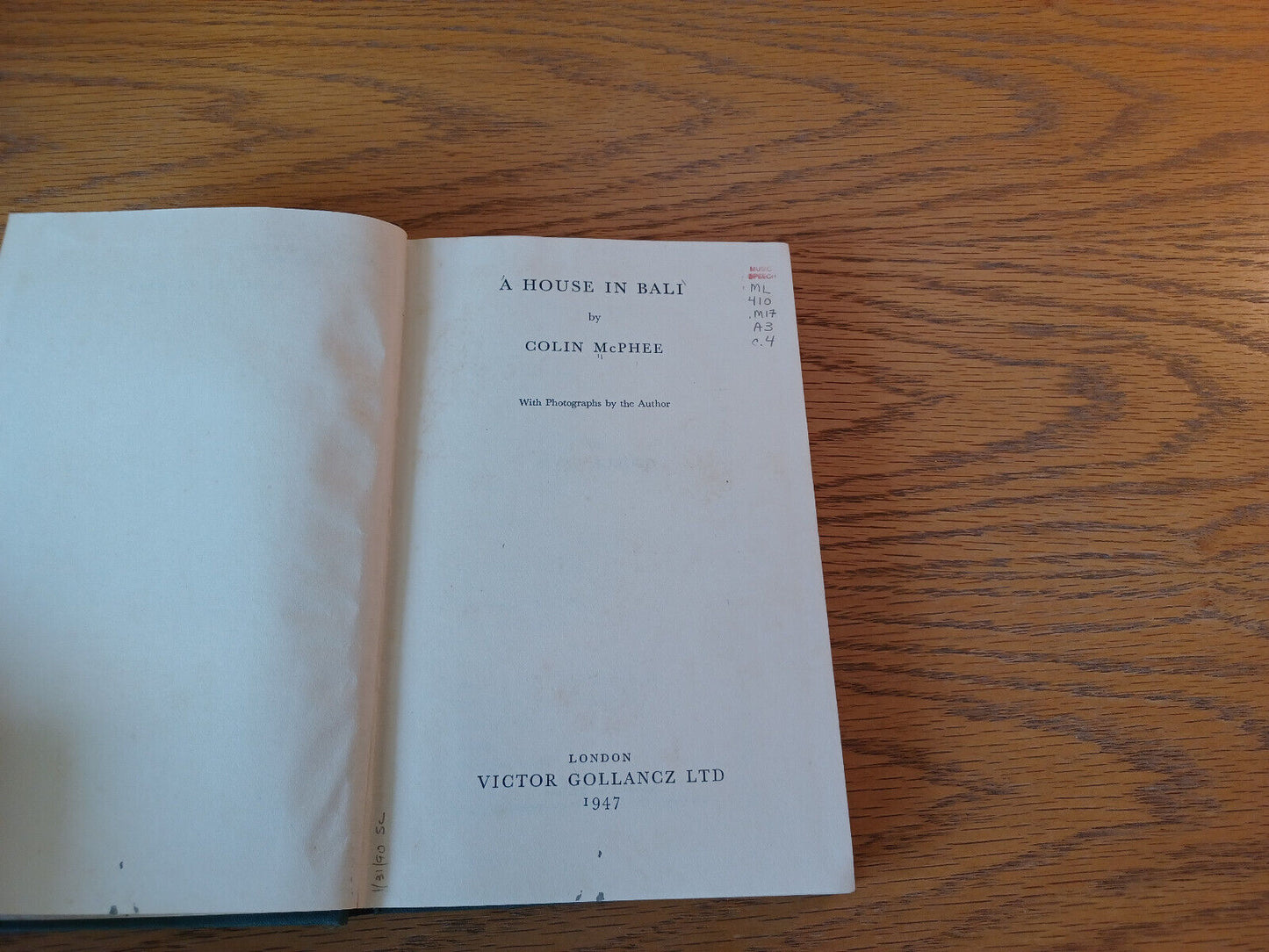 A House In Bali Colin Mcphee 1947 Victor Gollancz Hardcover
