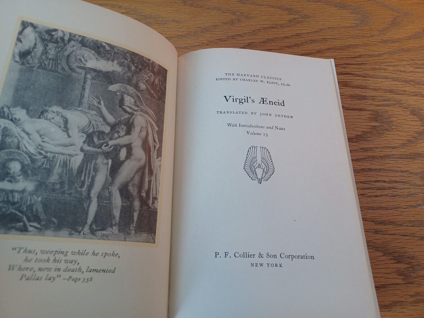 Virgil's Aeneid Harvard Classics 1959 Volume 13 Hardcover P F Collier & Son