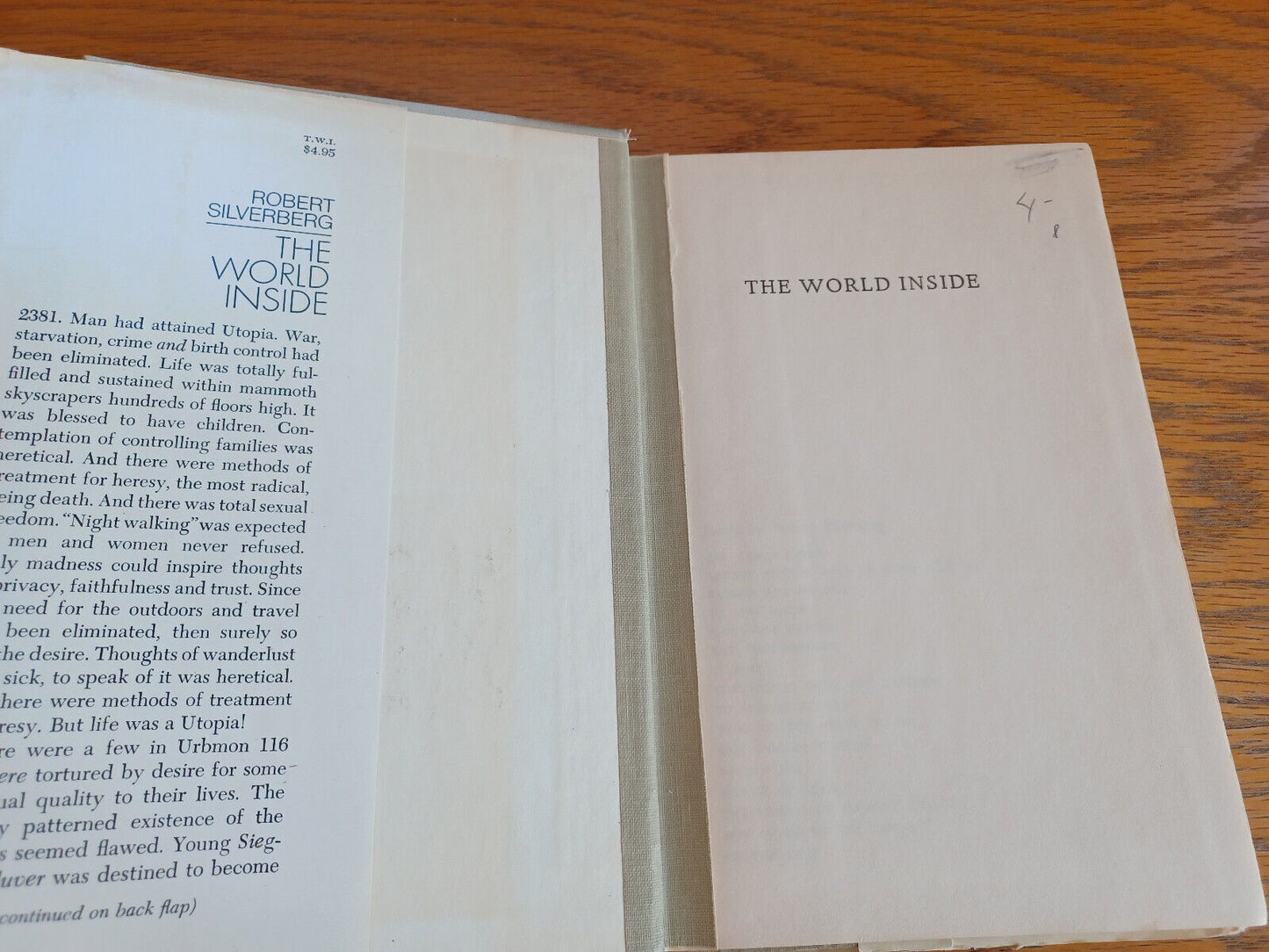 The World Inside Robert Silverberg 1971 1st Edition Hardcover Dust Jacket Double