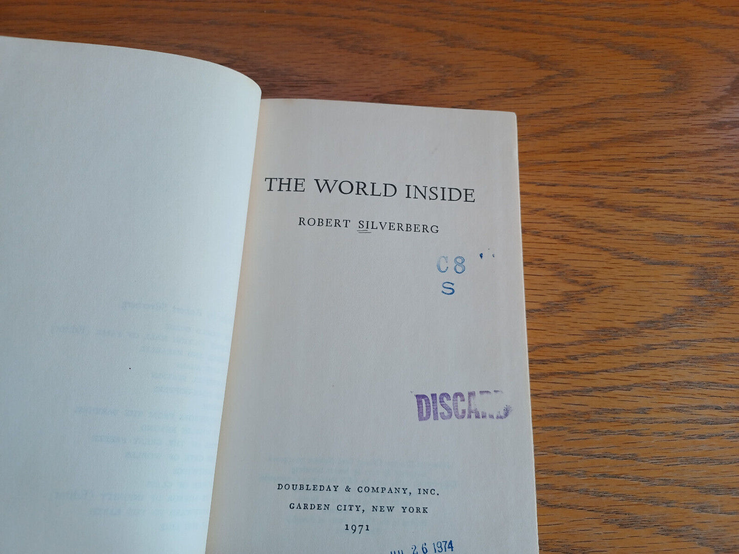 The World Inside Robert Silverberg 1971 1st Edition Hardcover Dust Jacket Double