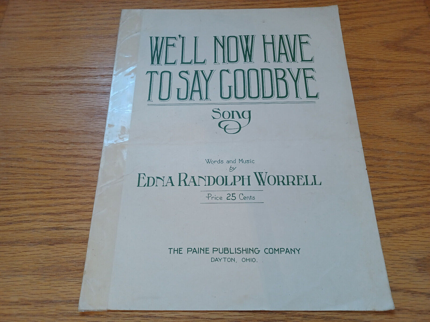 We'll Now Have To Say Goodbye Edna Randolph Worrell 1915 Paine