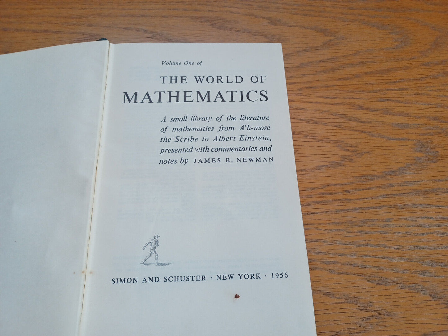 The World of Mathematics Volume One James R Newman 1956 Hardcover Simon and Schu