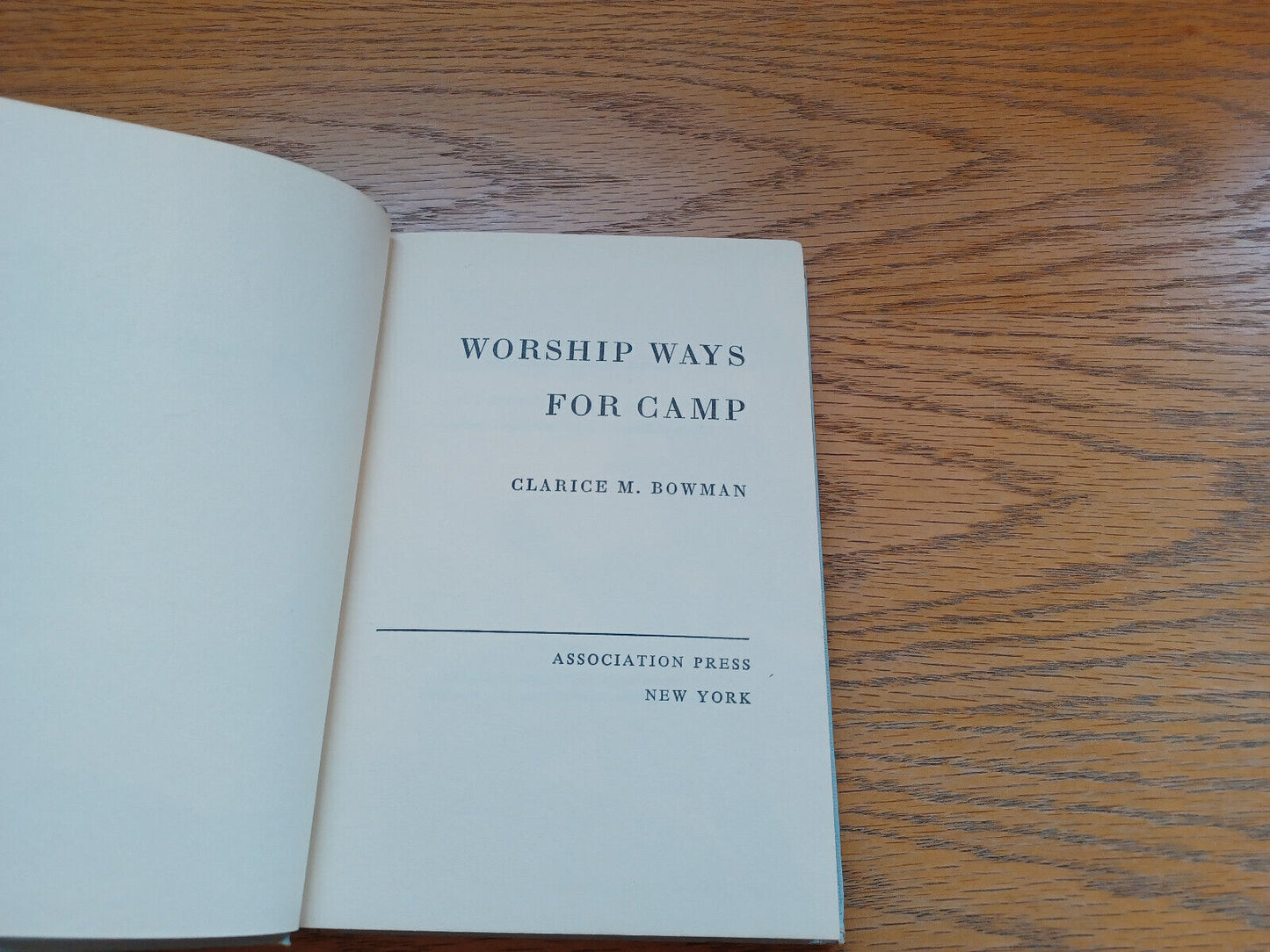 Worship Ways for Camp Clarice M Bowman 1955 Hardcover Association Press