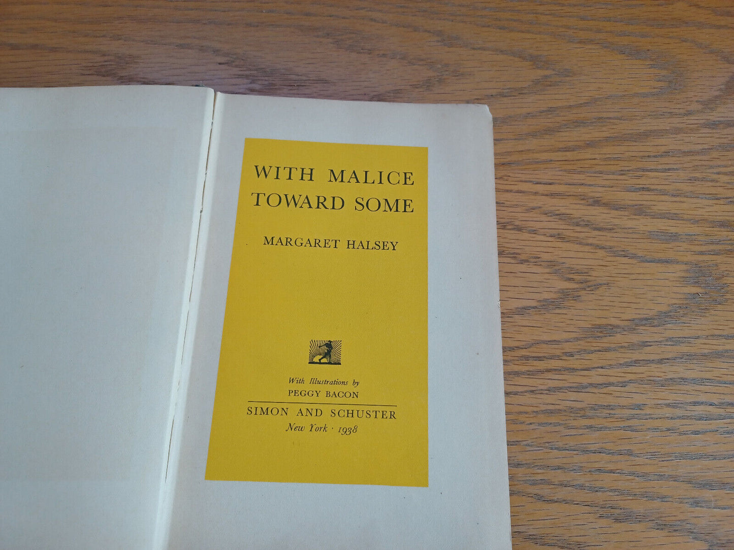 With Malice Toward Some Margaret Halsey 1938 Hardcover Simon and Schuster