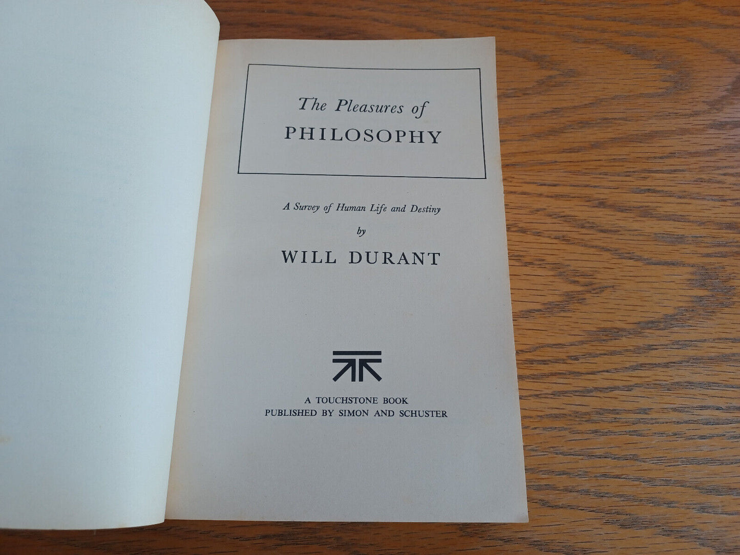 The Pleasures of Philosophy Will Durant Touchstone Book Simon and Schuster Paper