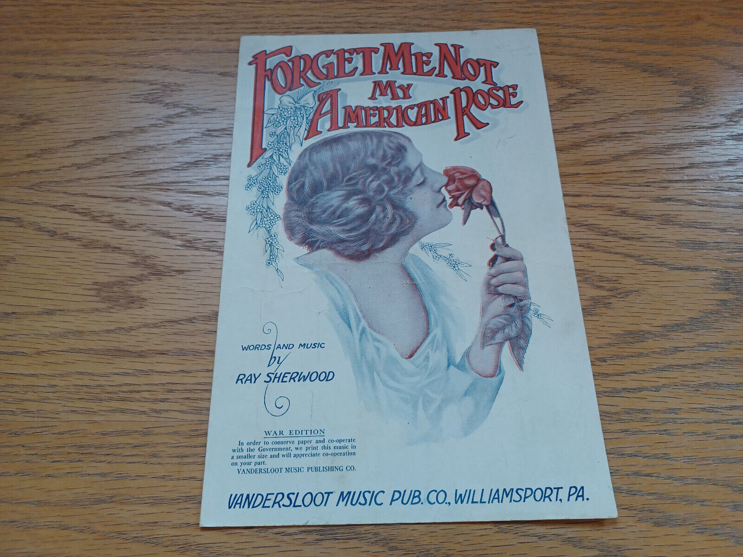 Forget Me Not My American Rose Ray Sherwood 1918 Vandersloot Music