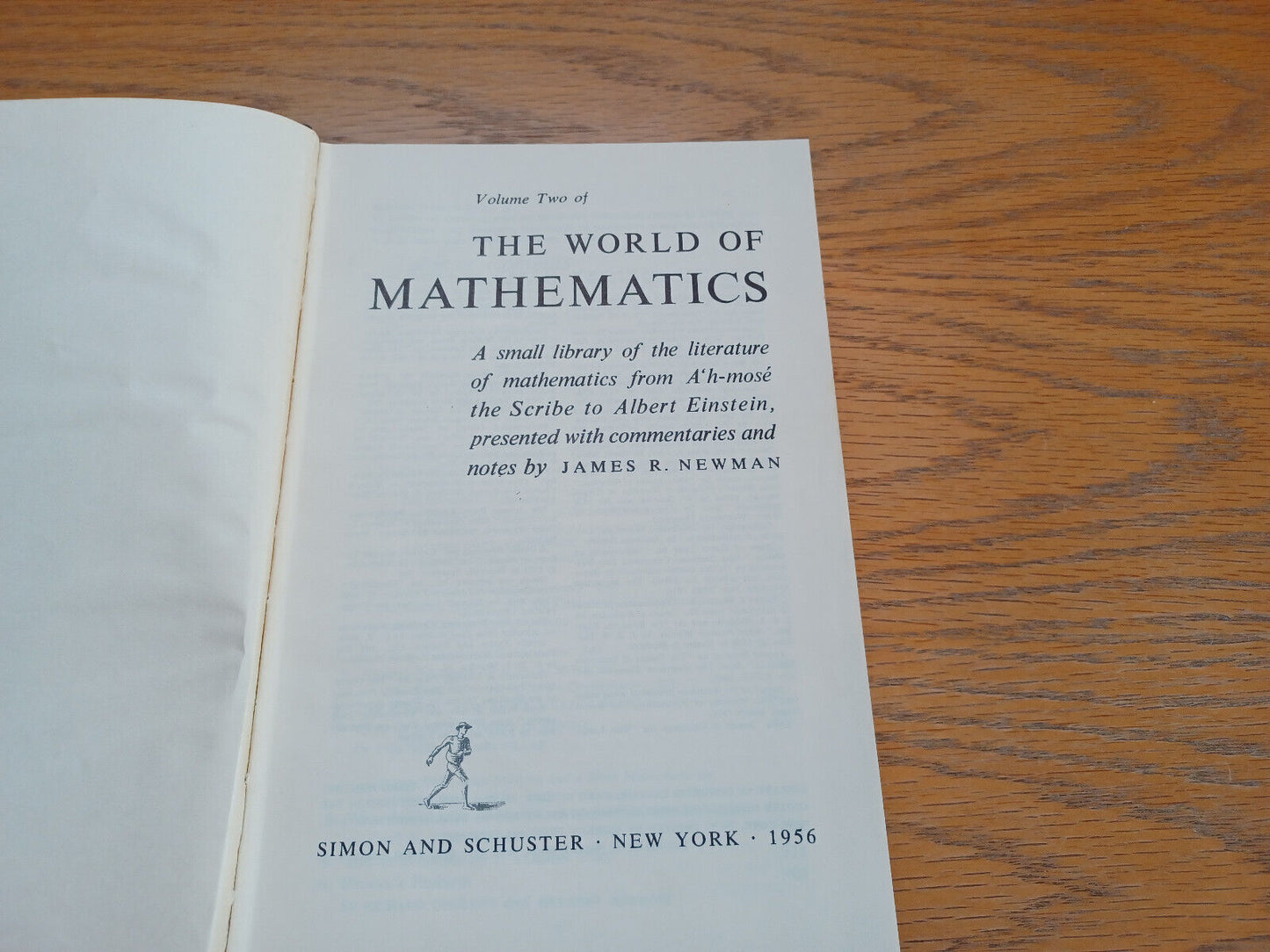 The World of Mathematics Volume Two James R Newman 1956 Hardcover Simon and Schu