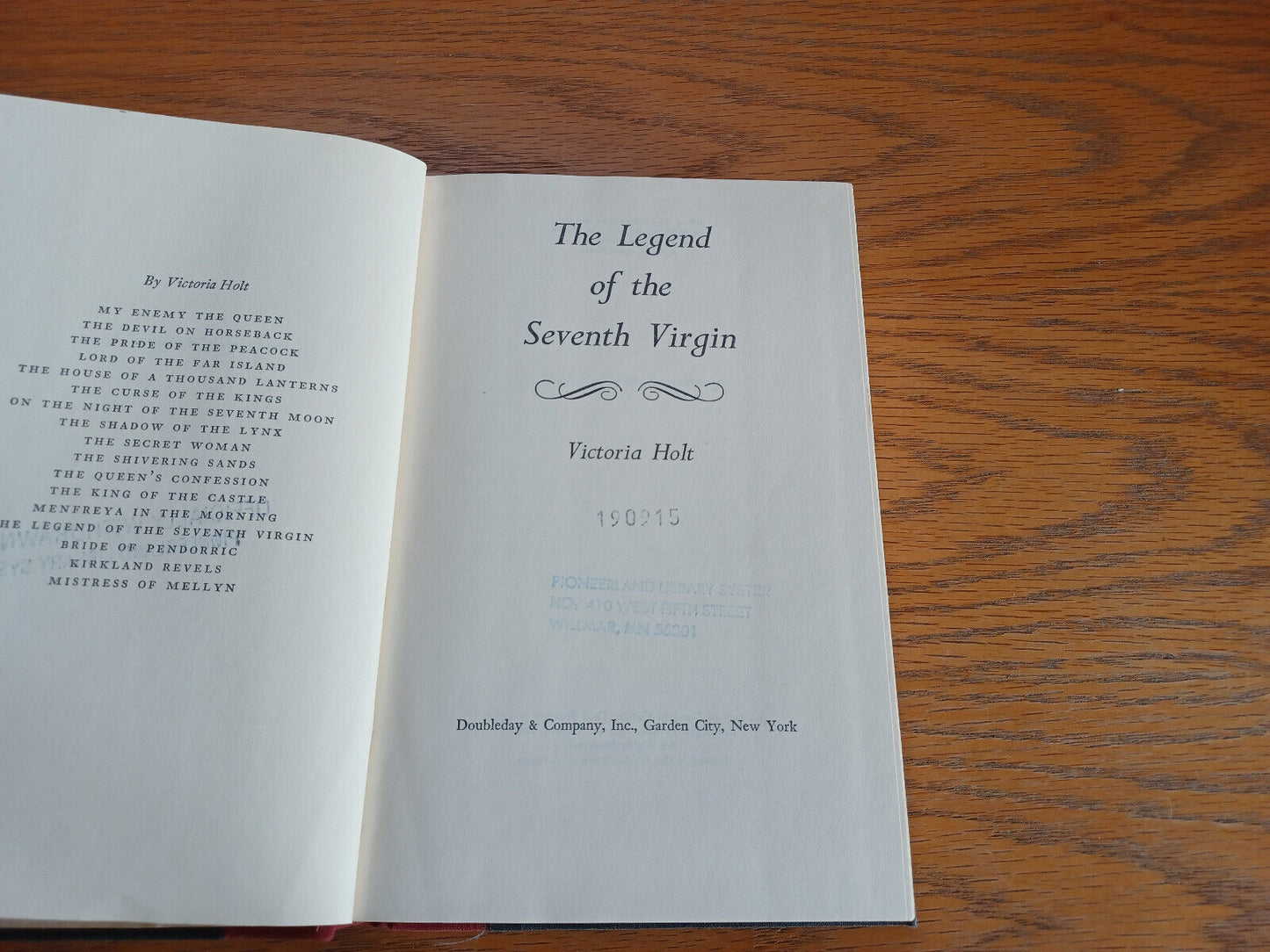 The Legend of the Seventh Virgin Victoria Holt 1965 Doubleday Hardcover