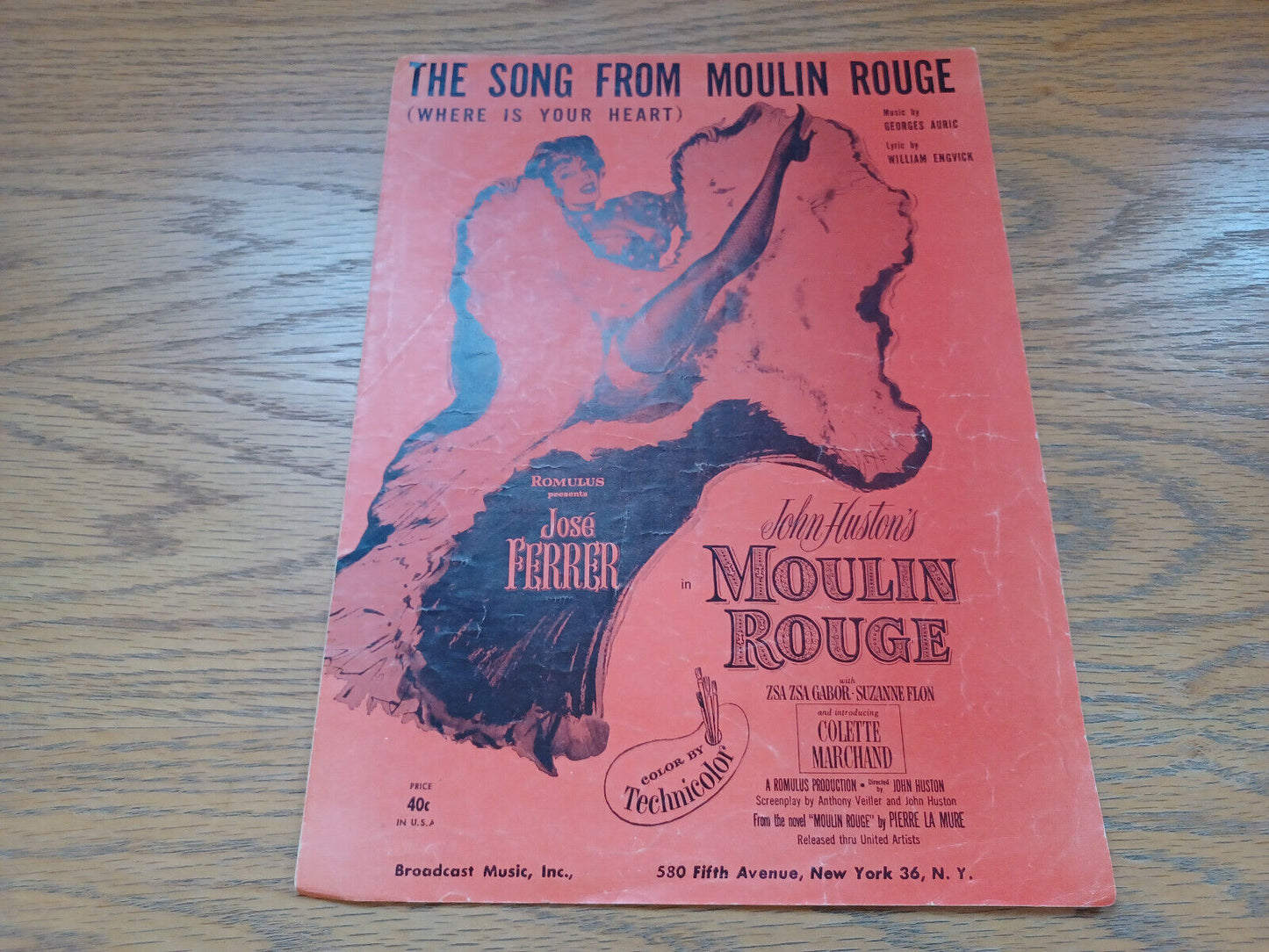 The Song From Moulin Rouge Georges Auric 1953 Broadcast Music