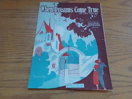 When Dreams Come True Larry Conley Allister Wylie Gene Rodemich 1924 Leo Feist