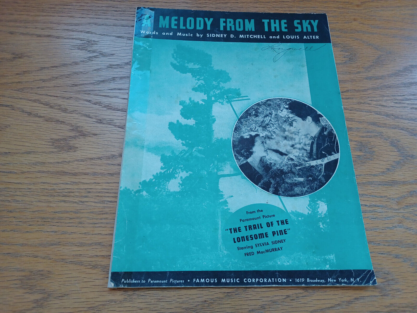 A Melody From The Sky Sidney D Mitchell Louis Alter 1936 Famous Music Corporatio