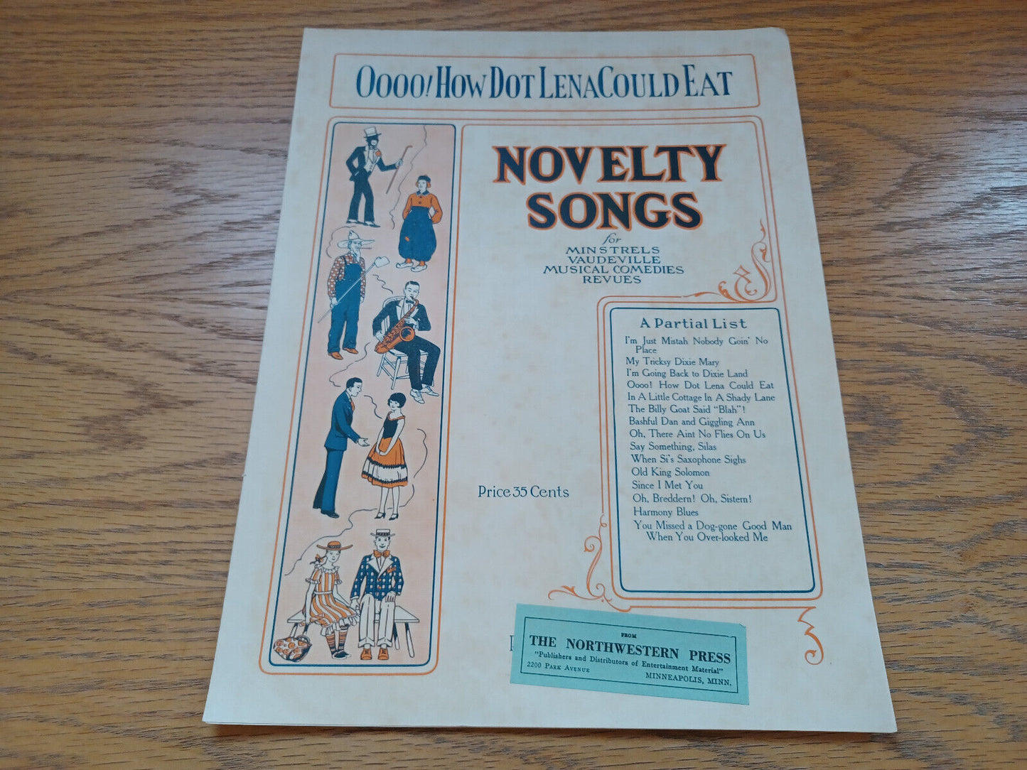 Novelty Songs Oooo! How Dot Lena Could Eat Frederick G Johnson 1930 Northwestern