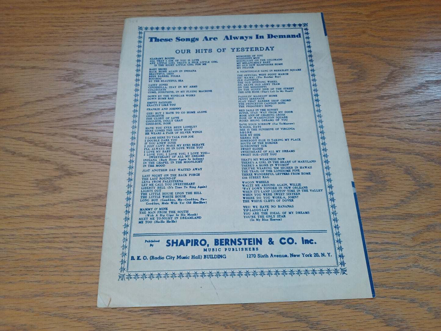 A Tree In The Meadow Billy Reid 1947 Campbell Connelly