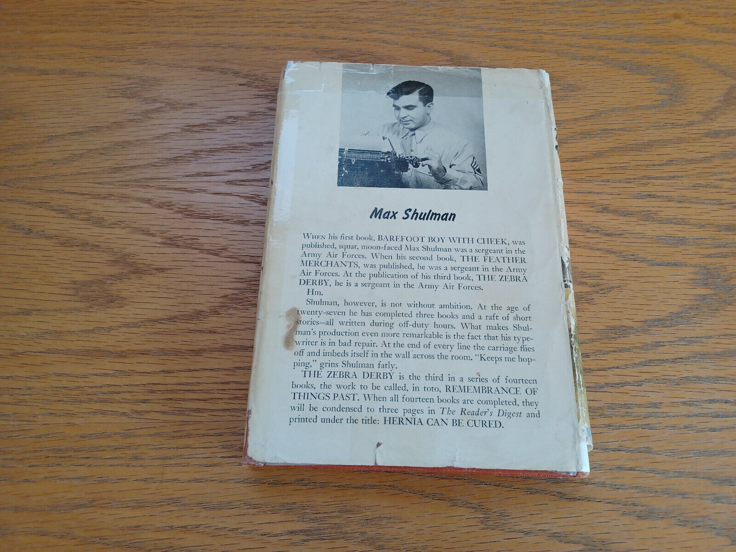 The Zebra Derby Max Shulman 1946 1st Edition Doubleday Hardcover Dust Jacket