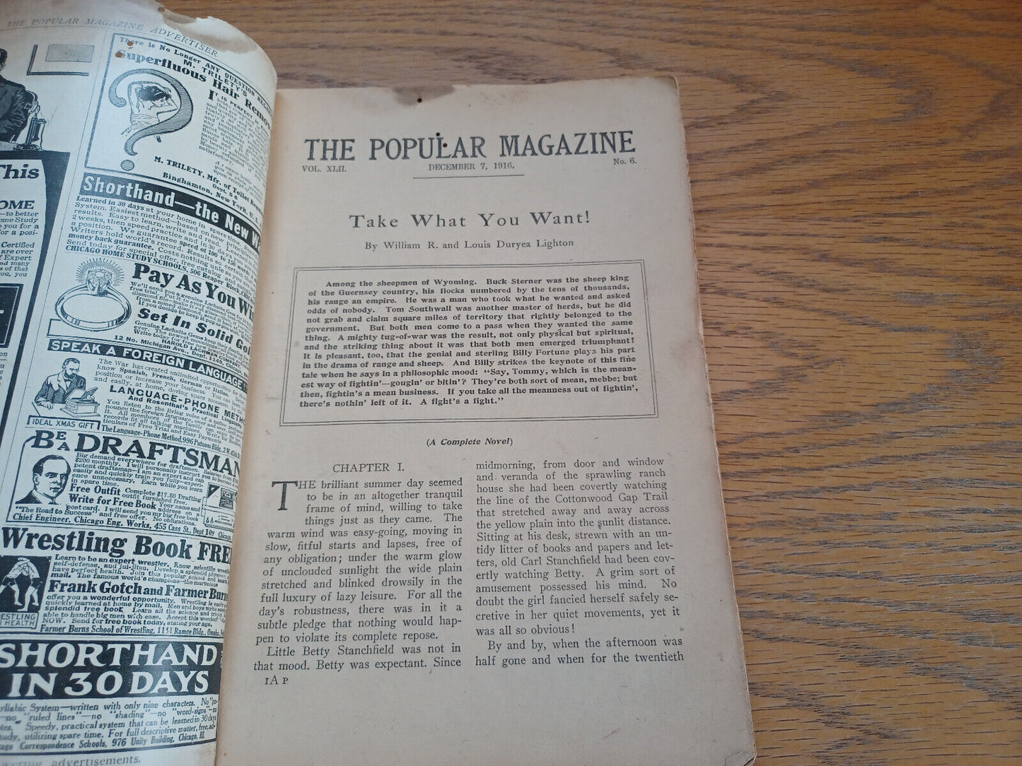 The Popular Magazine Dec 7th 1916 Twice a Month