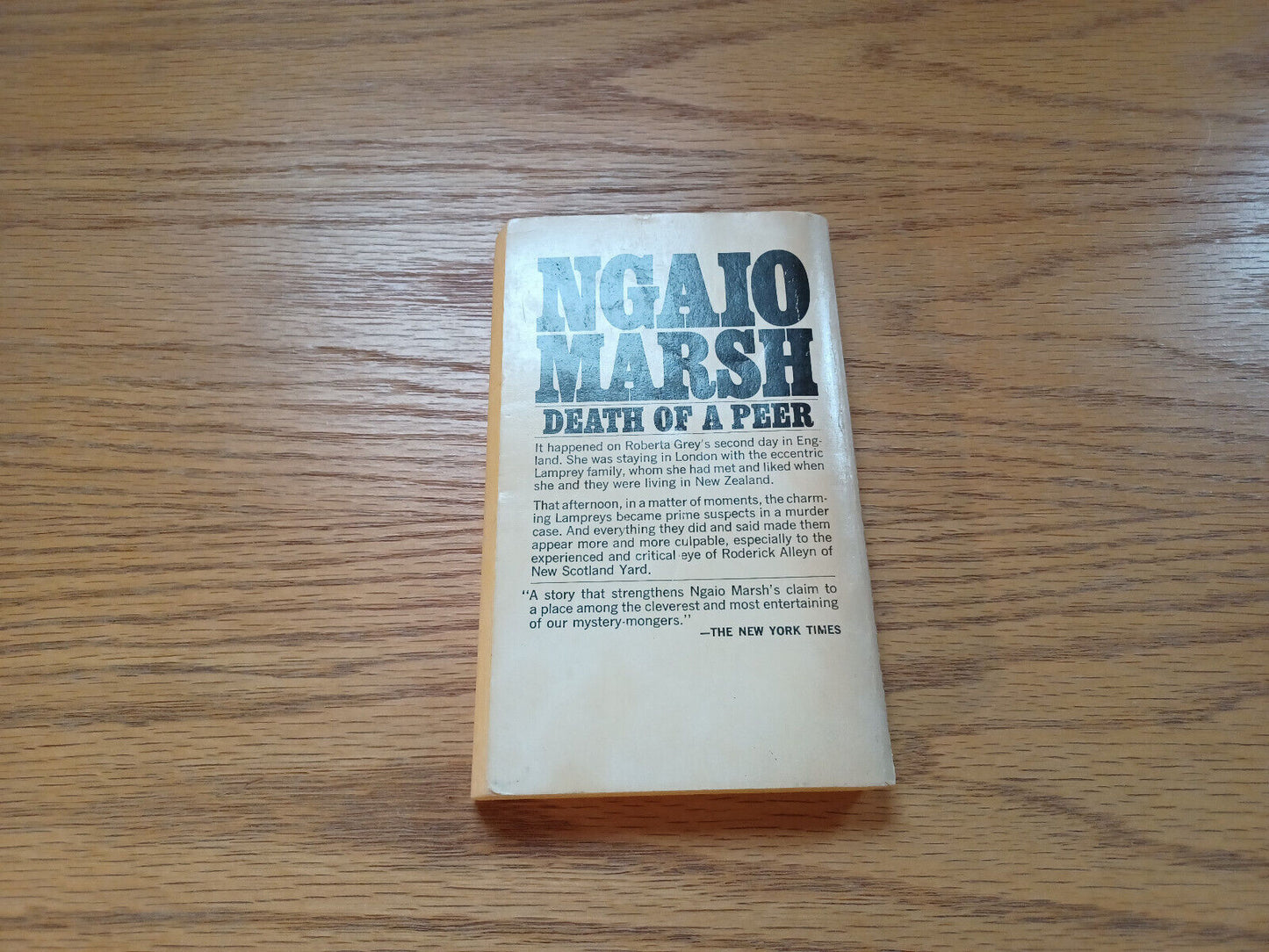 Death of a Peer Ngaio Marsh 1961 Paperback Berkley Medallion Book