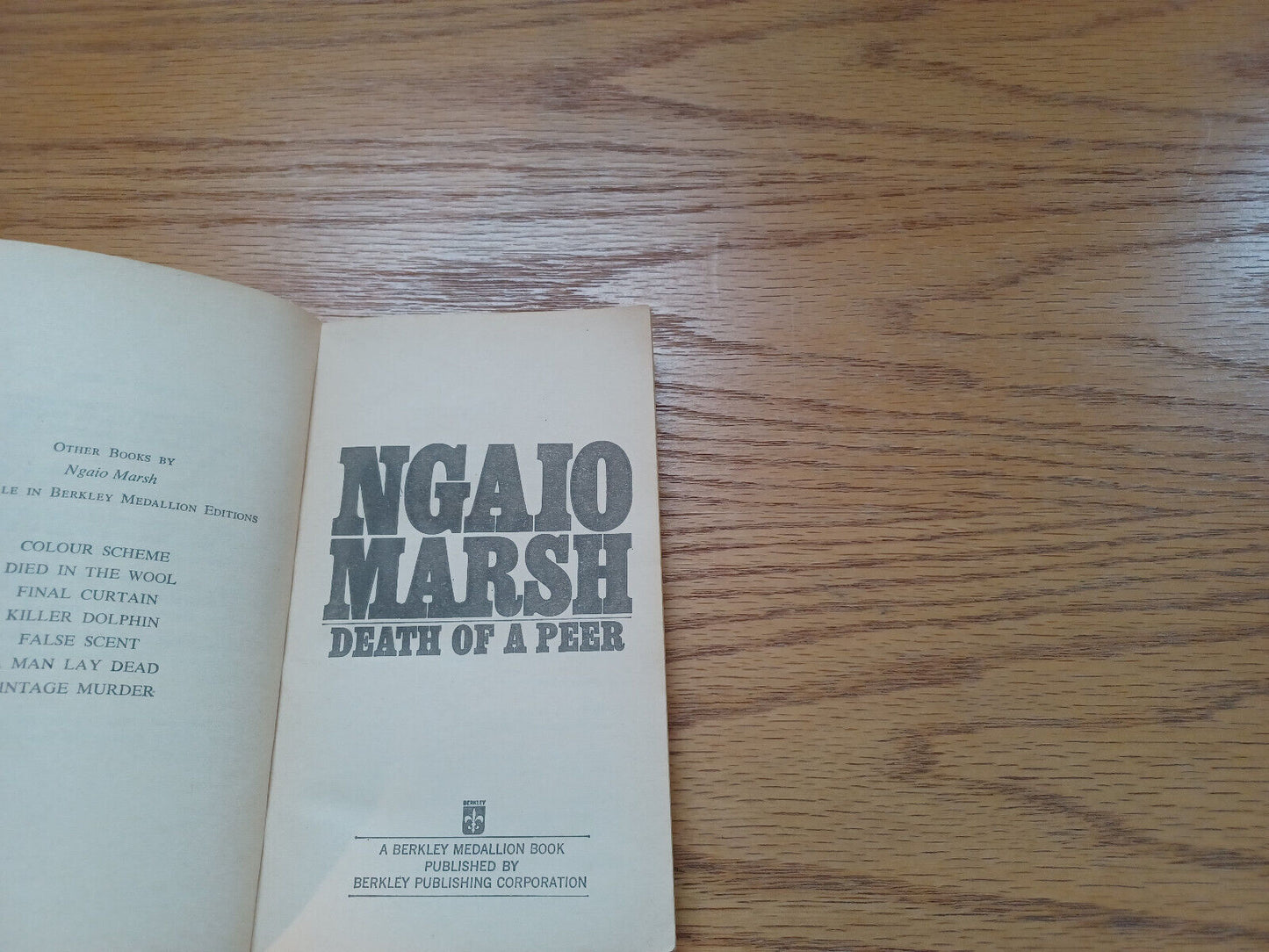 Death of a Peer Ngaio Marsh 1961 Paperback Berkley Medallion Book