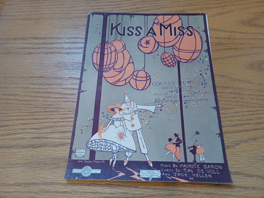 Kiss A Miss Maurice Baron 1920 Forster Music Cal De Voll & Jack Yellen