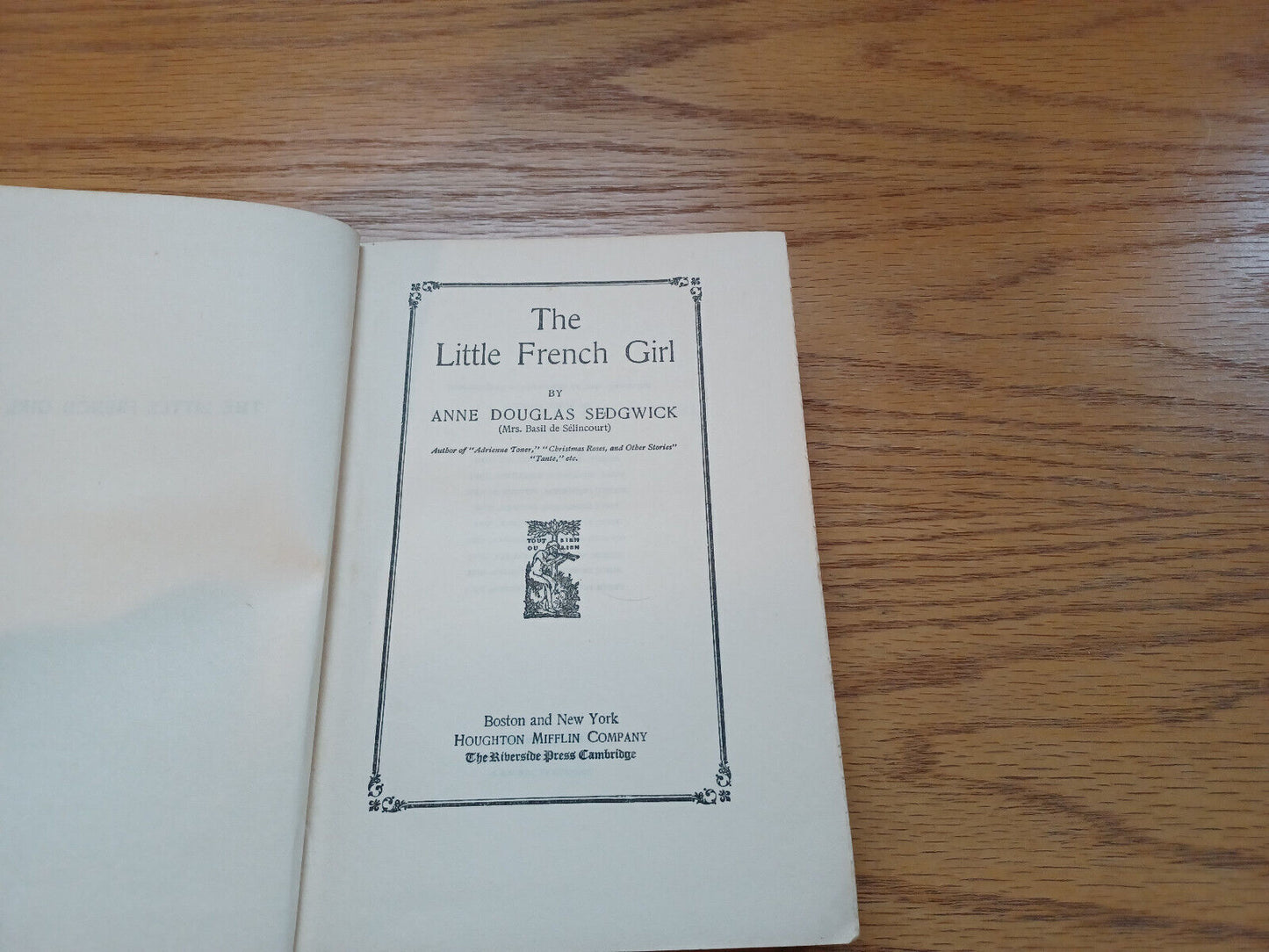 The Little French Girl Anne Douglas Sedgwick 1924 Hardcover Houghton Mifflin