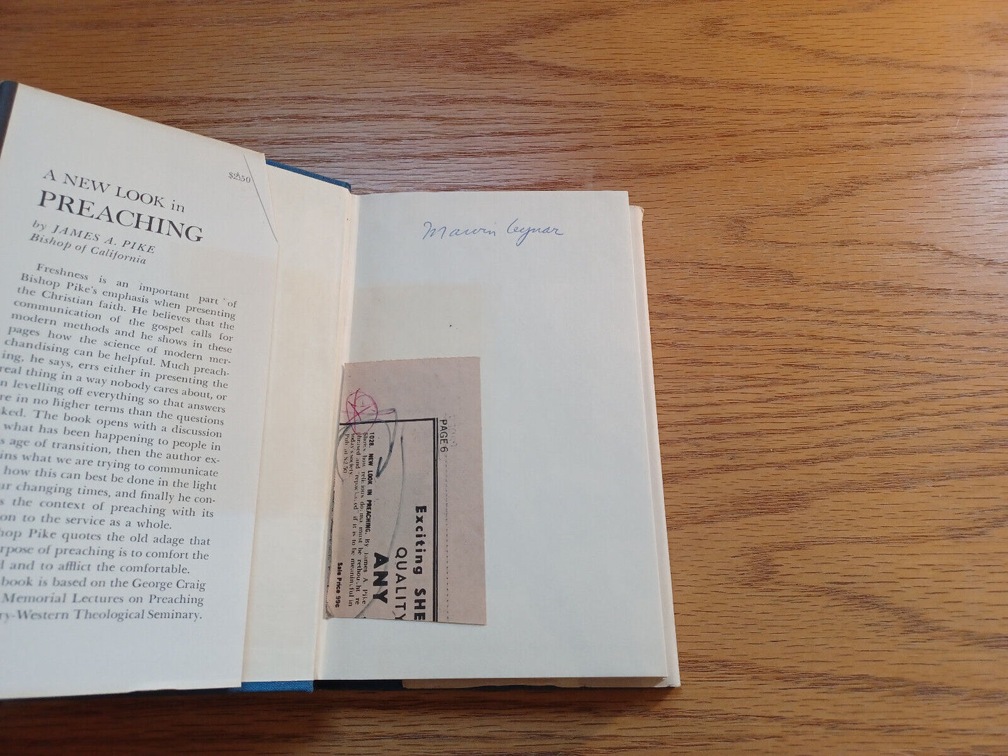 A New Look In Preaching James A Pike 1961 Charles Scribner's Sons Hardcover Dust