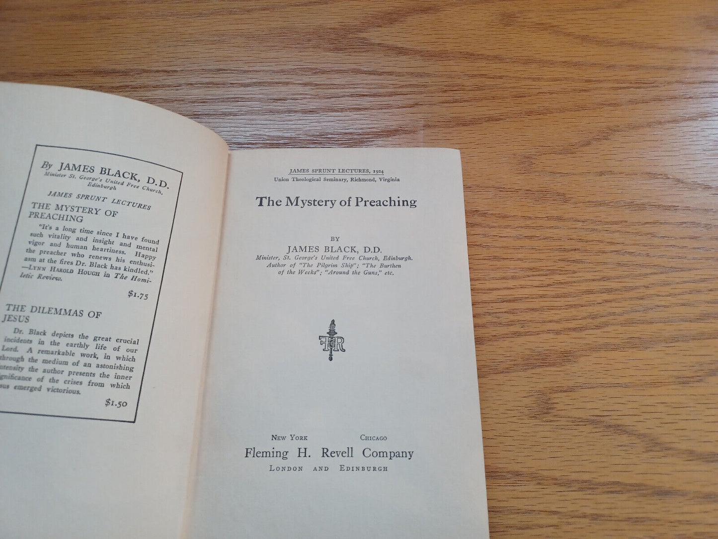 The Mystery Of Preaching James Black 1924 Hardcover Fleming H Revell